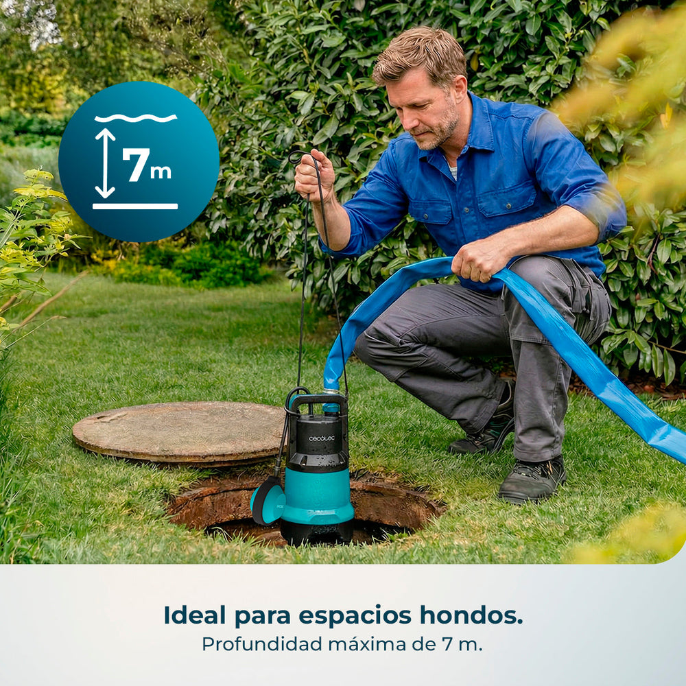 Cecotec Bomba De Agua Axike 750 2 En 1 Para Agua Limpia Y Sucia 14000 L Por Hora