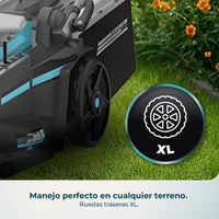 Cecotec Cortacésped de Batería Terrenator E7 Liberty Z Plus con Motor Brushless y 2 Baterías NEX21 4Ah