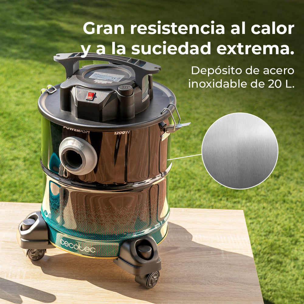 Cecotec Conga Ash 5000 Free Aspiradora de Cenizas 1200 W 18 kPa Succión Extrema Para Cenizas y Restos
