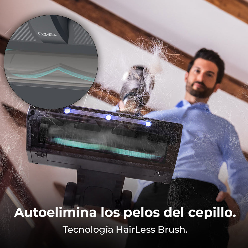 Cecotec Conga Rockstar 5500 Hurricane Pet Flex Aspiradora 220 AW con Autovaciado y Filtro Higiénico