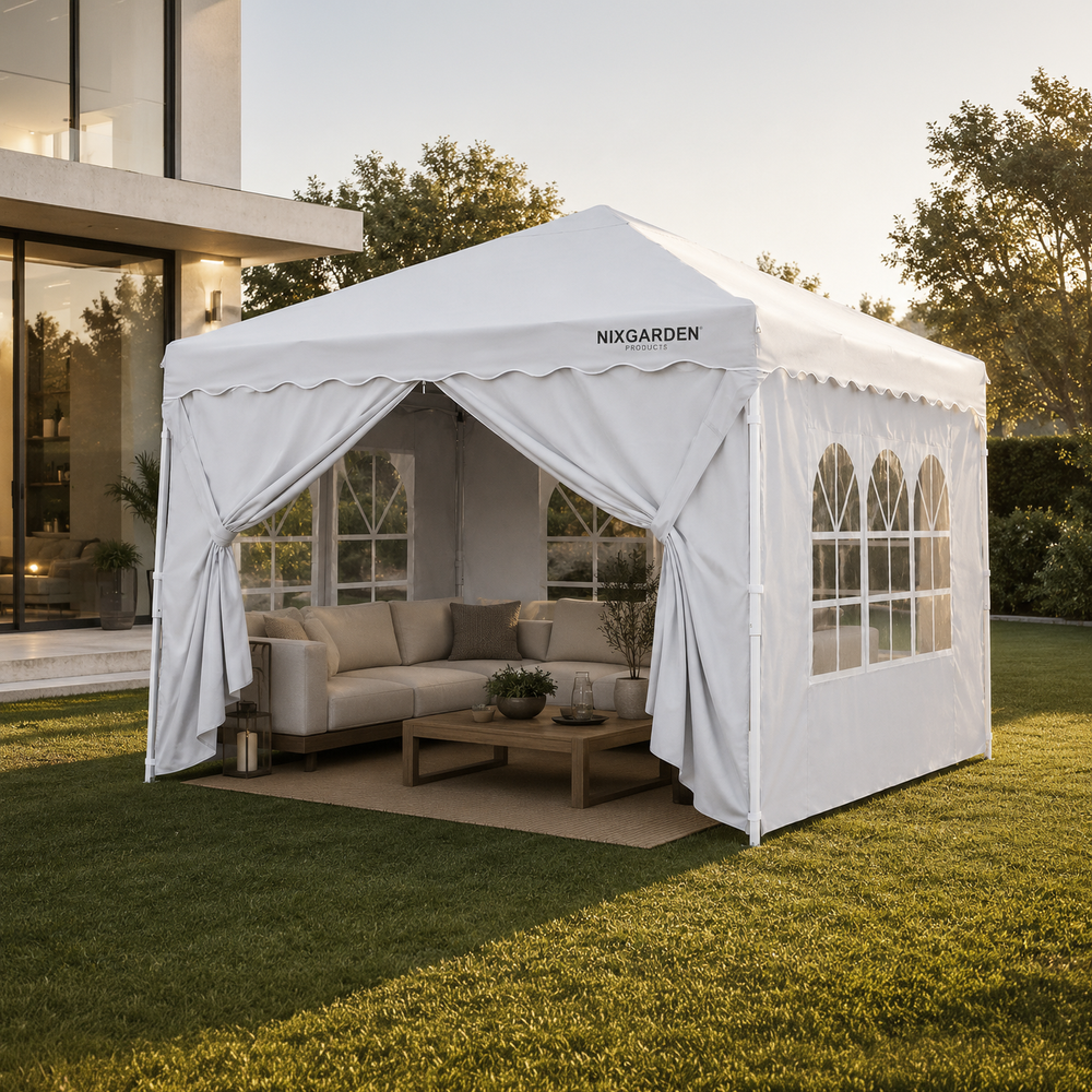Carpa Plegable 3x3 M Con 4 Paredes Laterales Y Estructura Reforzada