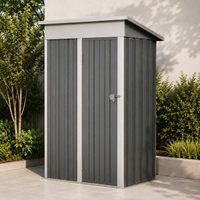 Caseta Metálica de Jardín 158x82,8x185 cm Puerta Exterior