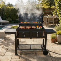 Barbacoa de Carbón Portátil con Ventilación Regulable