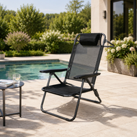 Silla Plegable Baja Para Playa Y Camping Con Reposacabezas Acolchado