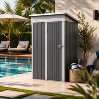 Caseta Metálica de Jardín 158x82,8x185 cm Puerta Exterior