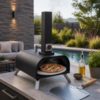 Horno Barbacoa De Carbón Para Pizza Con Chimenea Integrada Y Parrilla