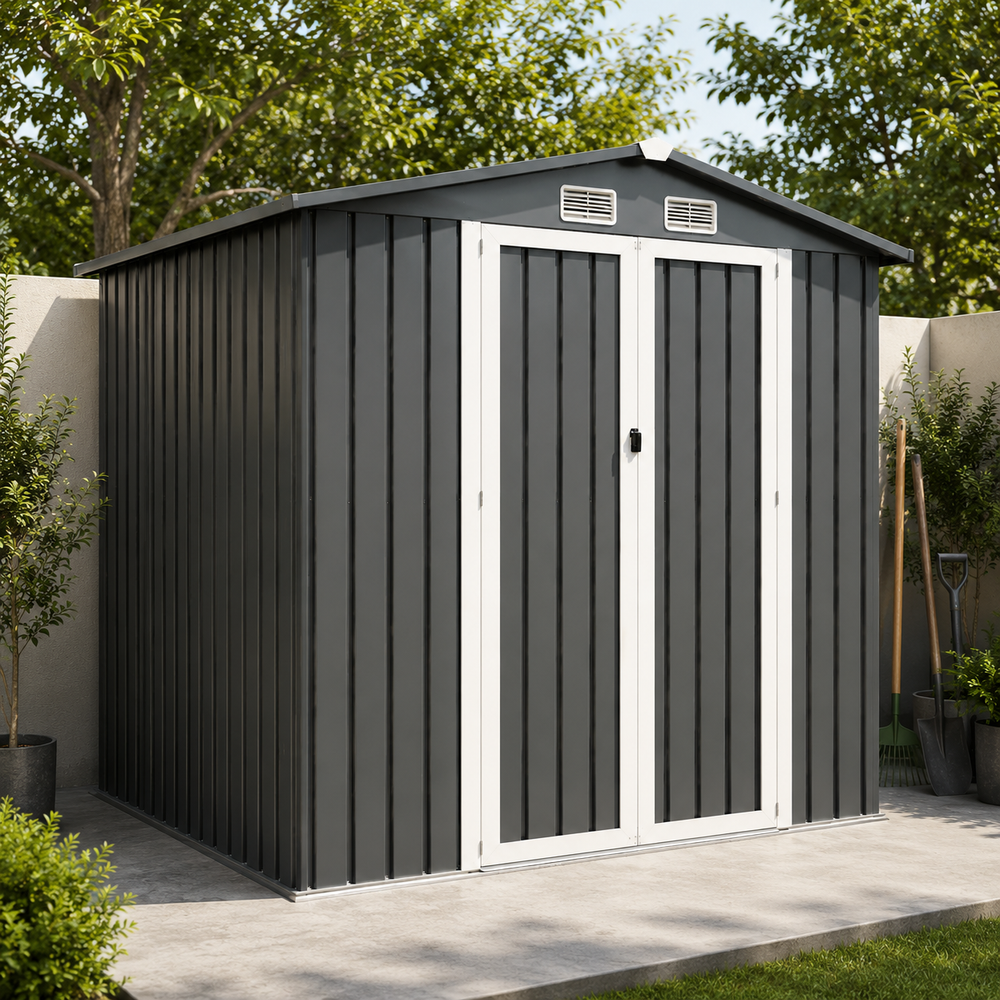 Caseta Metálica Exterior Con Puertas Dobles Abatibles 267,5 × 199 × 197 cm