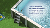 Piscina elevada de composite Gre rectangular KPCOR60LT con iluminación LED (606 × 326 × 124 cm)