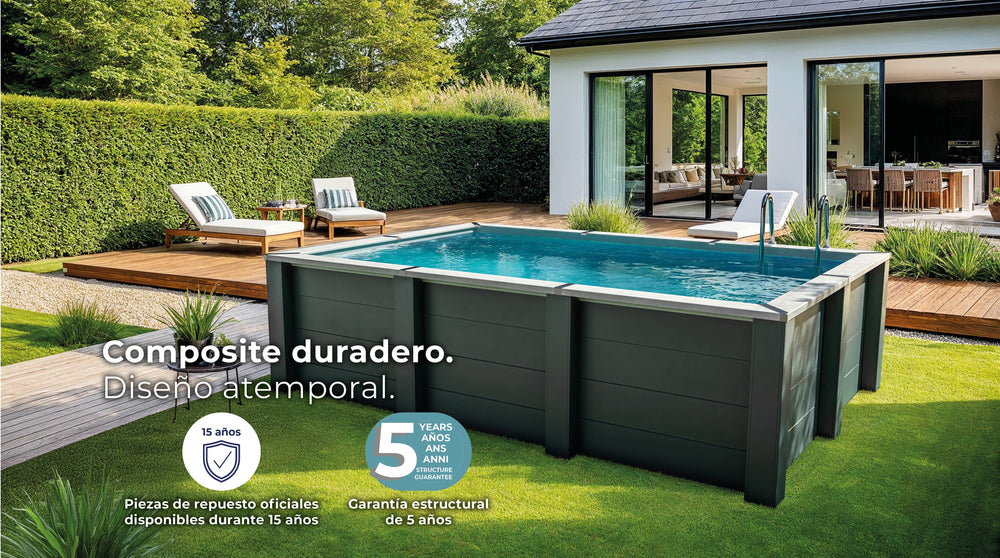 Piscina elevada de composite Gre rectangular KPCOR60T (595 × 315 × 126 cm)