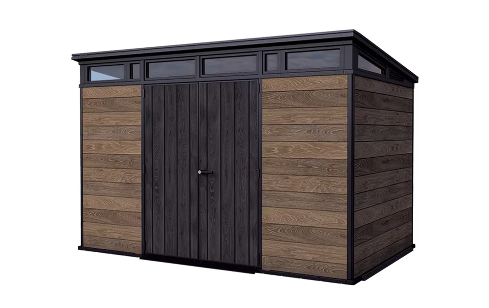 Keter - Caseta de exterior Signature Walnut 11x7 marrón