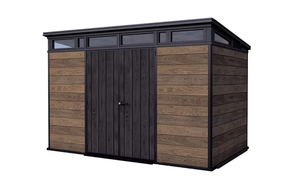 Keter - Caseta de exterior Signature Walnut 11x7 marrón