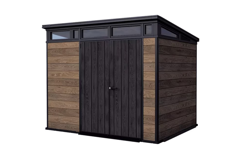 Keter - Caseta de exterior Signature Walnut 9x7 marrón