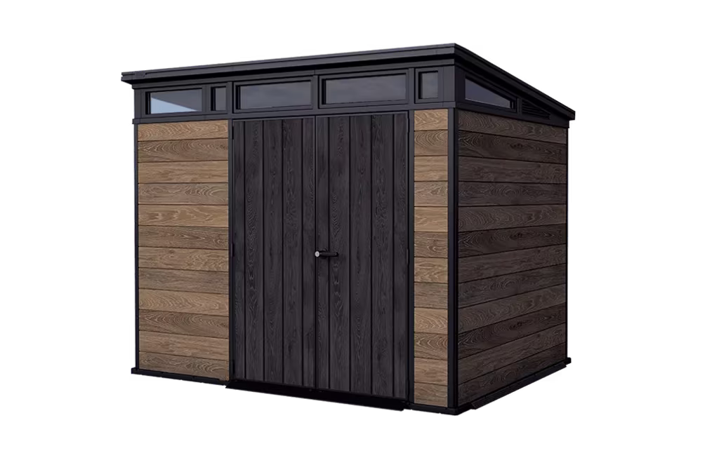 Keter - Caseta de exterior Signature Walnut 9x7 marrón