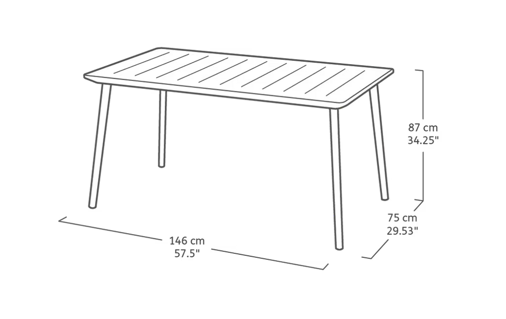 Keter - Mesa de comedor de exterior Metalea metal