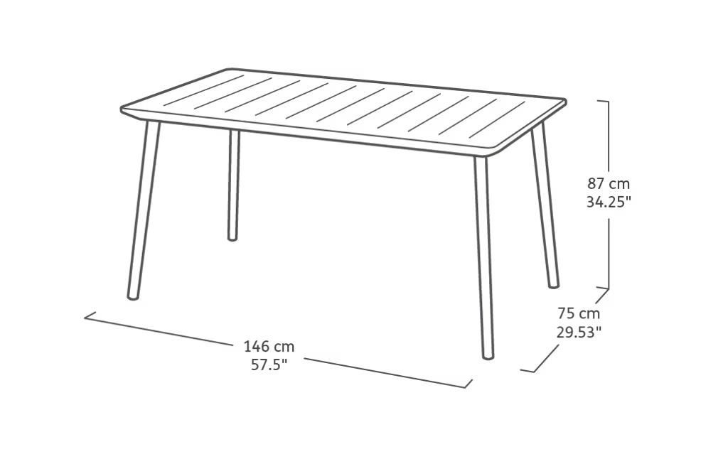 Keter - Mesa de comedor de exterior Metalea metal
