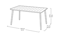 Keter - Mesa de comedor de exterior Metalea metal