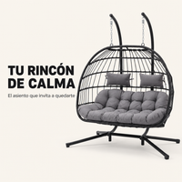 Silla Colgante Desmontable 2 Plazas Gris