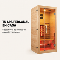 Sauna de infrarrojos individual de madera maciza con 4 paneles y control digital