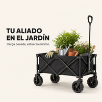 Carro Plegable XXL Estructura Reforzada Ruedas Todoterreno