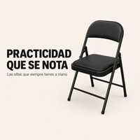 Silla Plegable Acolchada De Acero Negro