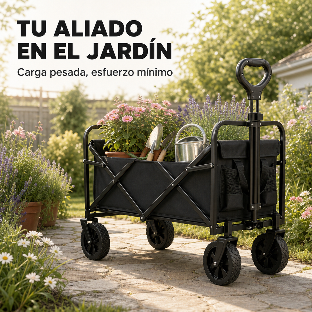 Carro Plegable Todoterreno Con Carga 75 Kg