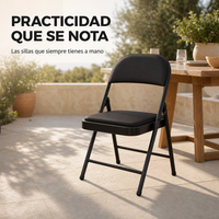 Silla Plegable Acolchada De Acero Negro