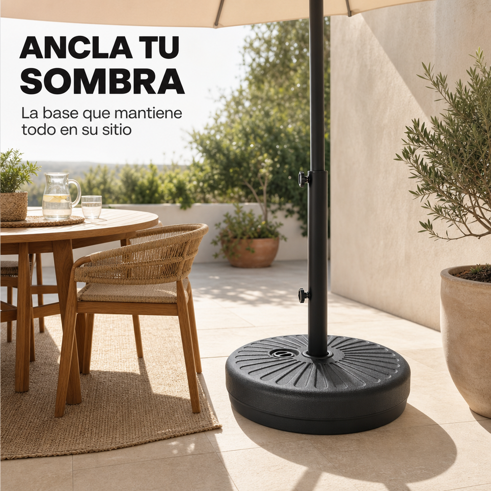 Base Para Sombrilla Rellenable 22 L Con Soporte Central