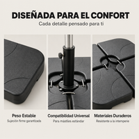 Base Modular Para Sombrilla 4 Piezas Rellenable Negro