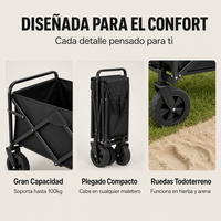 Carro Plegable Todoterreno Con Carga 75 Kg