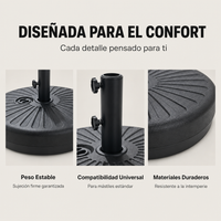Base Para Sombrilla Rellenable 22 L Con Soporte Central