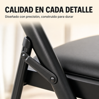 Silla Plegable Acolchada De Acero Negro