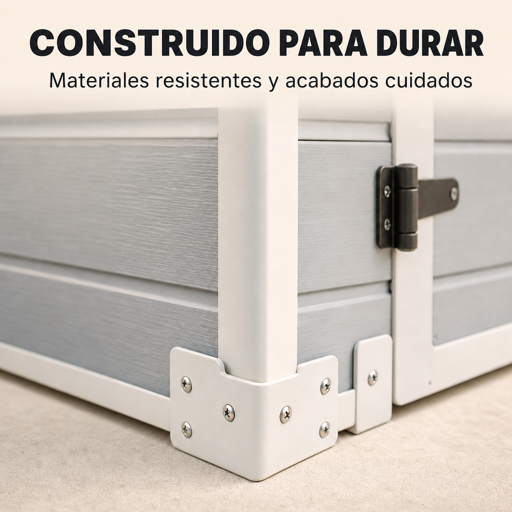 Caseta de jardín XL de resina 6x5" con ventana, doble puerta, ventilación y cierre de seguridad