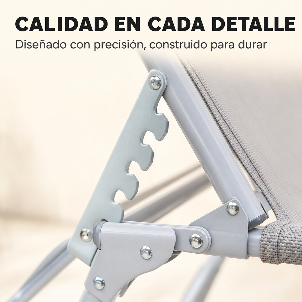 Tumbona Plegable Con Parasol Ajustable Para Jardín Y Playa