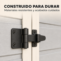 Caseta de jardín grande de resina 6x4" con doble puerta, ventana y ventilación integrada