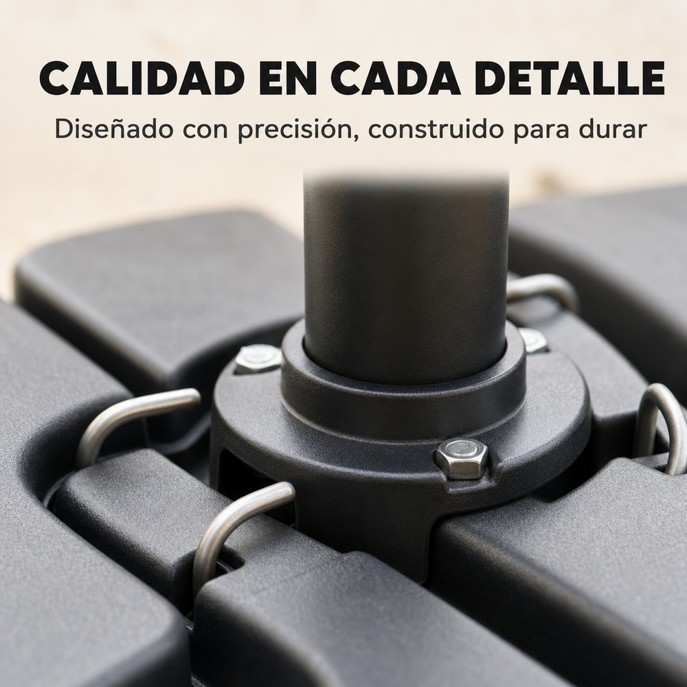 Base Modular Para Sombrilla 4 Piezas Rellenable Negro