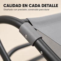Tumbona Doble de Jardín Balancín con Parasol Ajustable