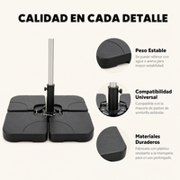 Base Modular Para Sombrilla 4 Piezas Rellenable Negro