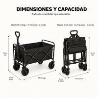 Carro Plegable Todoterreno Con Carga 75 Kg