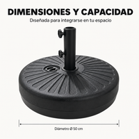 Base Para Sombrilla Rellenable 22 L Con Soporte Central