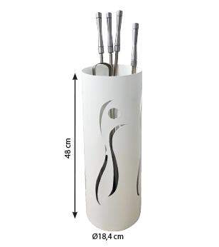 Juego de Útiles de Chimenea Ref. 201-B Blanco (Bronpi)