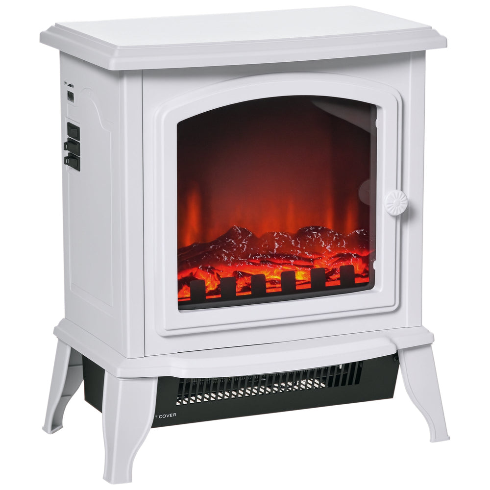 Chimenea decorativa con Termostato Ajustable y Protección Sobrecalentamiento para Salas 20-25 m² 36,5x24x45,5 cm Blanco