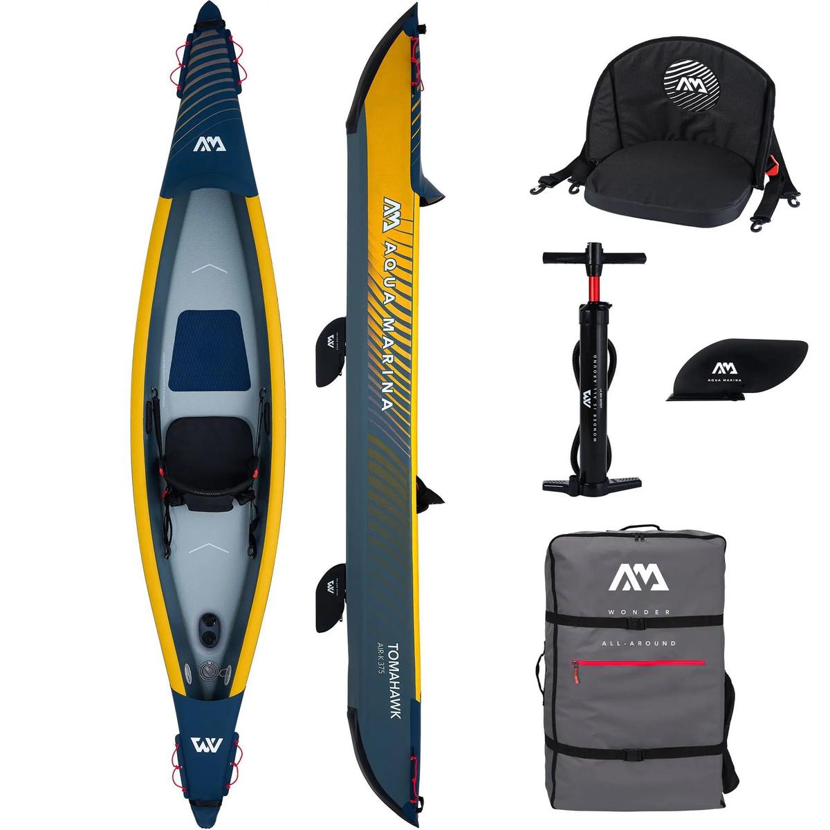 Aqua Marina - Tomahawk AIR-K 12'4" AIR-K 375 kayak hinchable 1 Plazas drop stitch