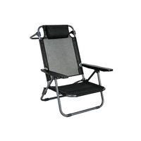 Silla Plegable Baja Para Playa Y Camping Con Reposacabezas Acolchado