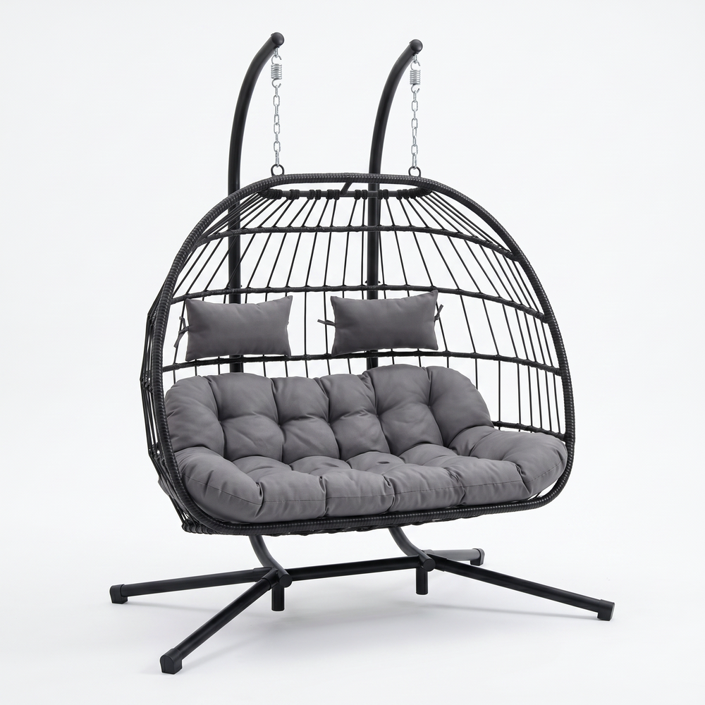 Silla Colgante Desmontable 2 Plazas Gris