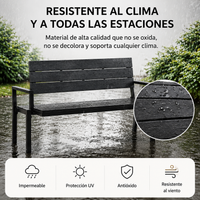 Banco De Jardín Exterior Para 2 Plazas Con Respaldo Ergonómico