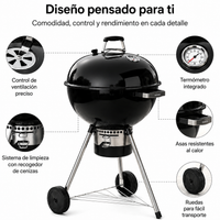 Barbacoa Portátil de Carbón Redonda Con Tapa