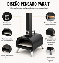 Horno Barbacoa De Carbón Para Pizza Con Chimenea Integrada Y Parrilla
