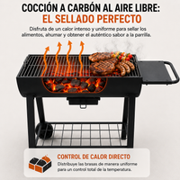 Barbacoa Portátil De Carbón Parrilla Grande Con Ruedas