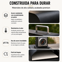 Horno Barbacoa De Carbón Para Pizza Con Chimenea Integrada Y Parrilla