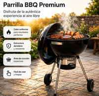 Barbacoa Portátil de Carbón Redonda Con Tapa